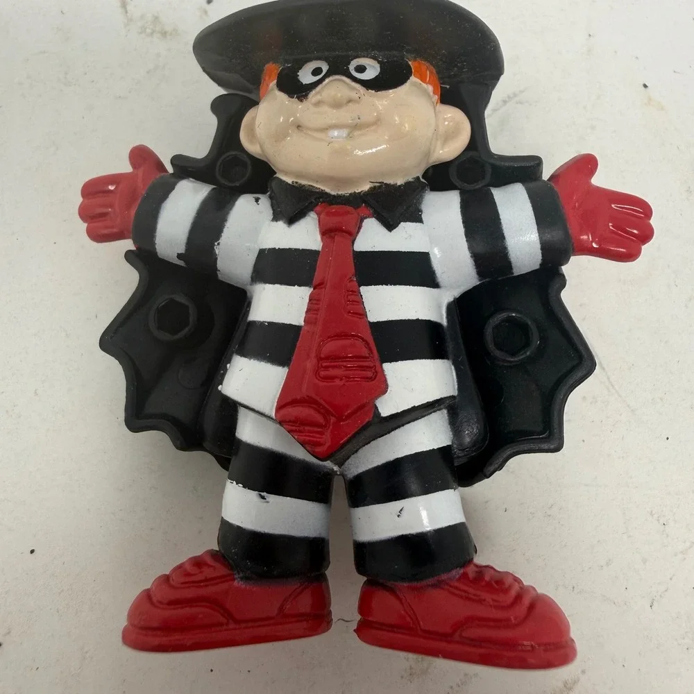 Vintage 1995 McDonalds Hamburglar Action Figure with Removable Cape Toy 6494